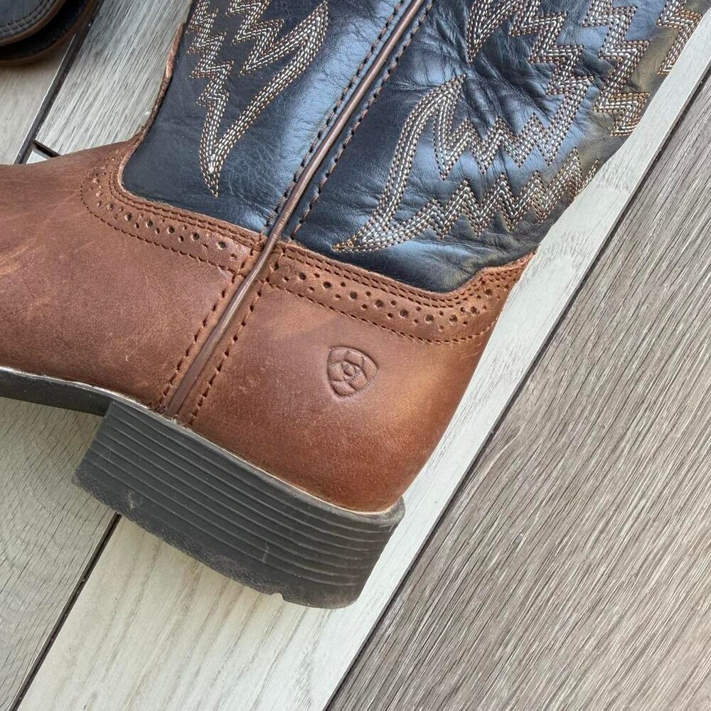 Ariat brown leather western ankle - Picture 6 of 8